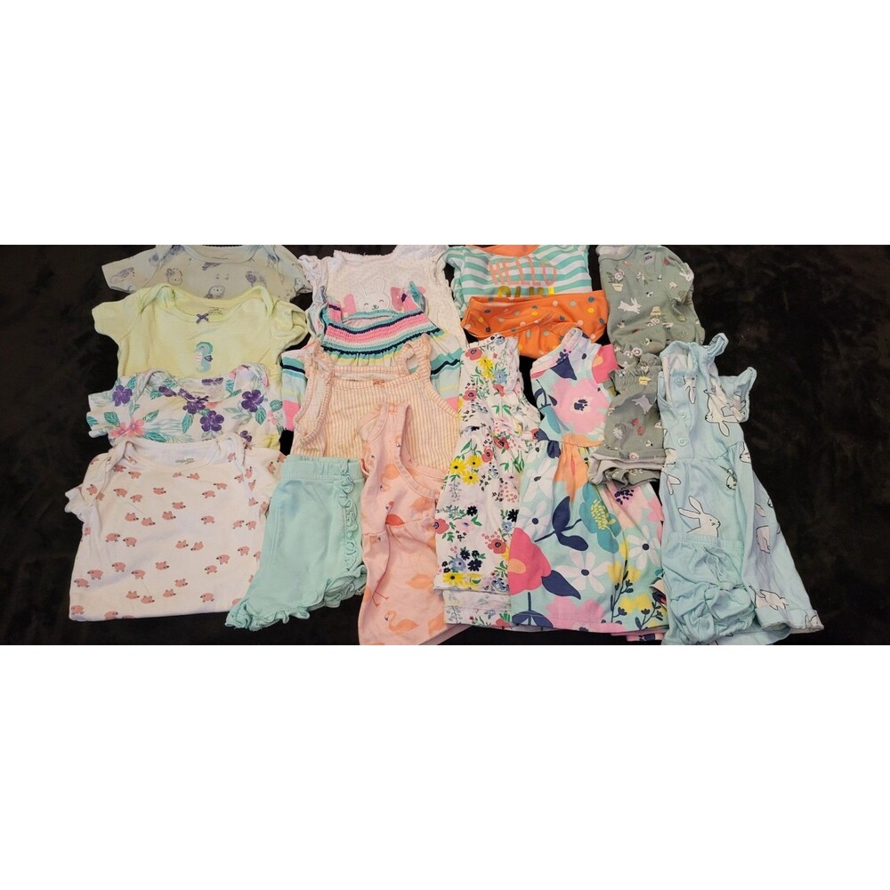 Baby Girl Size 12 Month Spring Summer Bundle Bodysuits Dresses 2 Piece Outfits